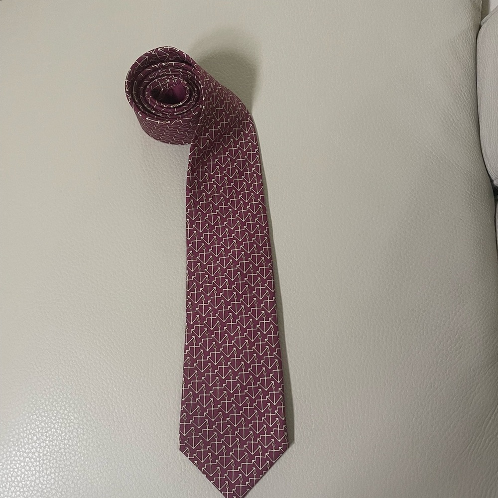 Hermes 100% silk tie
